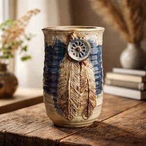 Signed Otipoby Vintage Studio Pottery Vase